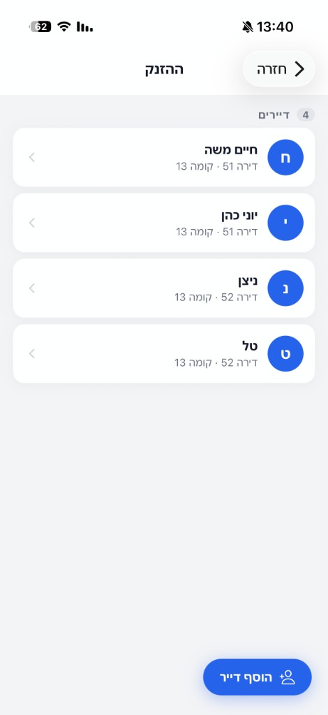 רשימת דיירים